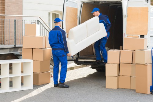 Household moving boxes prepared for removals in Northolt