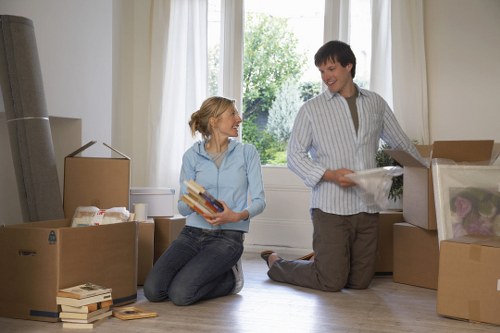 Organized storage unit in Northolt for temporary furniture and boxes